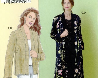 Vogue V8089 8089 Jacket Duster Coat Unlined Lined Reversible Sandra Betzina Today's Fit Size D E F Uncut Sewing Pattern 2005