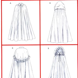 McCall's M4698 Capes Cloaks Hooded Size Sml-Med 8 10 12 14 Uncut Sewing Pattern 2004