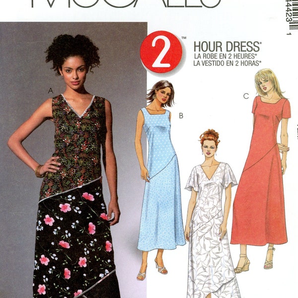 McCall's M4442 4442 Two 2 Hour Dress Sleeve Neckline Variations Size 16 18 20 22 Uncut Sewing Pattern 2004