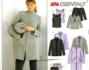 McCall's M4604 4604 Spa Essentials Jacket Top Pants Bag Blanket Size Lrg-Xlg 16 18 20 22 Uncut Sewing Pattern 2004