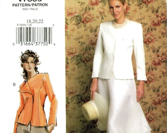 Vogue V7859 7859 Woman Wardrobe Jacket Pants Skirt Size 18 20 22 Uncut Sewing Pattern 2004
