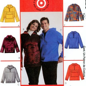 McCall&#39;s 4223 Unisex Mens Polar Gear Fleece Pullover Top Shirt Hood Size Sml-Lrg Uncut Sewing Pattern 2003