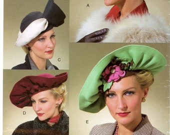 Vogue 626 / 7838 Accessories Glamour Vintage Hats from 1930s and 1940s Uncut Vintage Sewing Pattern 2003