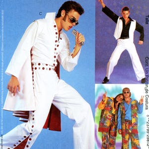McCall&#39;s 2981 Costume Elvis Disco Dancer Hippie Size Lrg-Xlg Chest Bust 38 to 44 Inches Uncut Vintage Sewing Pattern 2000