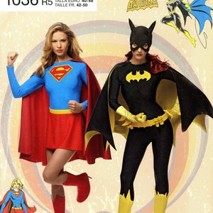 1036 Misses Kostüm Cosplay Super Girl Fledermaus Mädchen Kleid Umhang Stiefel Leggings Rock Höschen Größe 14 16 18 20 22 ungeschnittenes Schnittmuster