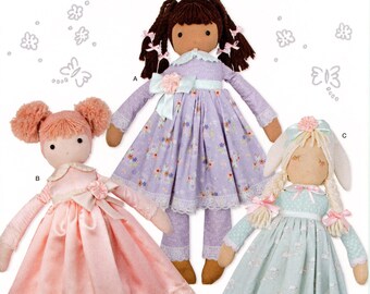 Simplicity 8760 Stuffed Fabric Dolls with Clothes 25 inch Uncut Sewing Pattern 2018