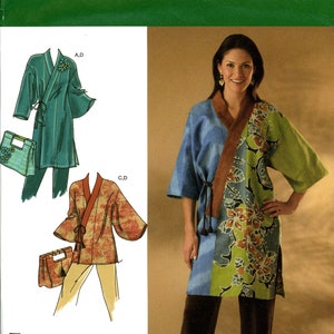 Simplicity 4134 Kimono Jacket Top Purse Handbag Tote June Colburn Designs ASG Size M L XL XXL 14 16 18 20 22 24 26 Uncut Sewing Pattern 2006