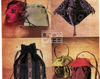 Vogue 7221 / 702 Six Small Shaped Bags Purse Handbag Designed by Linda Carr Uncut Vintage Sewing Pattern 2001