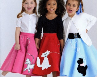 Simplicity 8774 Girls Costume Cosplay 1950s Poodle Circle Skirt Size 3 4 5 6 Uncut Sewing Pattern 2018