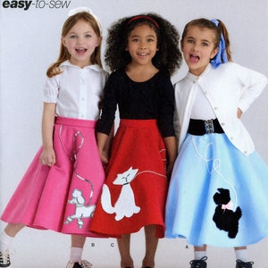 Simplicity 8774 Girls Costume Cosplay 1950s Poodle Circle Skirt Size 3 4 5 6 Uncut Sewing Pattern 2018