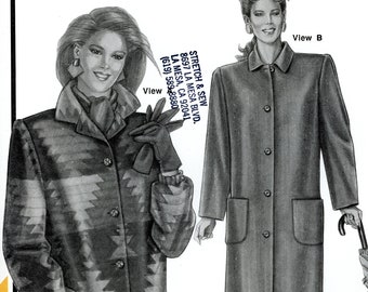 Stretch & Sew 1026 Blanket Coat Jacket Ann Person Bust Sizes 30 - 46 Uncut Vintage Sewing Pattern 1990