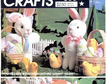 McCall's 635 or 7421 Bunny Rabbit Chicks Egg Basket Carrot House Uncut Vintage Sewing Craft Pattern 1981