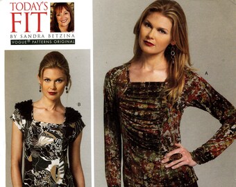 Vogue V1275 Sandra Betzina Easy Knit Pullover Top Shirt Bust Size 32 to 55 Inches Uncut Sewing Pattern 2011