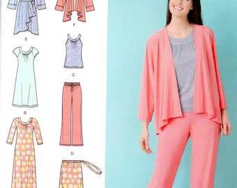 Simplicity 1720 Easy Lounge Wear Nightgown Robe Pajama Top Pants Bag Size XXS-XXL Uncut Sewing Pattern  2012