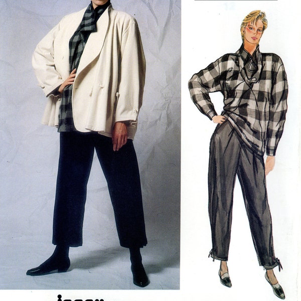 Vogue 1257 Issey Miyake Jacket Pants Top Designer Original Size 12 Uncut Vintage Sewing Pattern 1980s