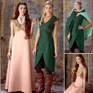 Simplicity 1008 Costume Cosplay Dress Cape Medieval Warrior Andrea Schewe Size 14 16 18 20 22 Uncut Sewing Pattern 2015