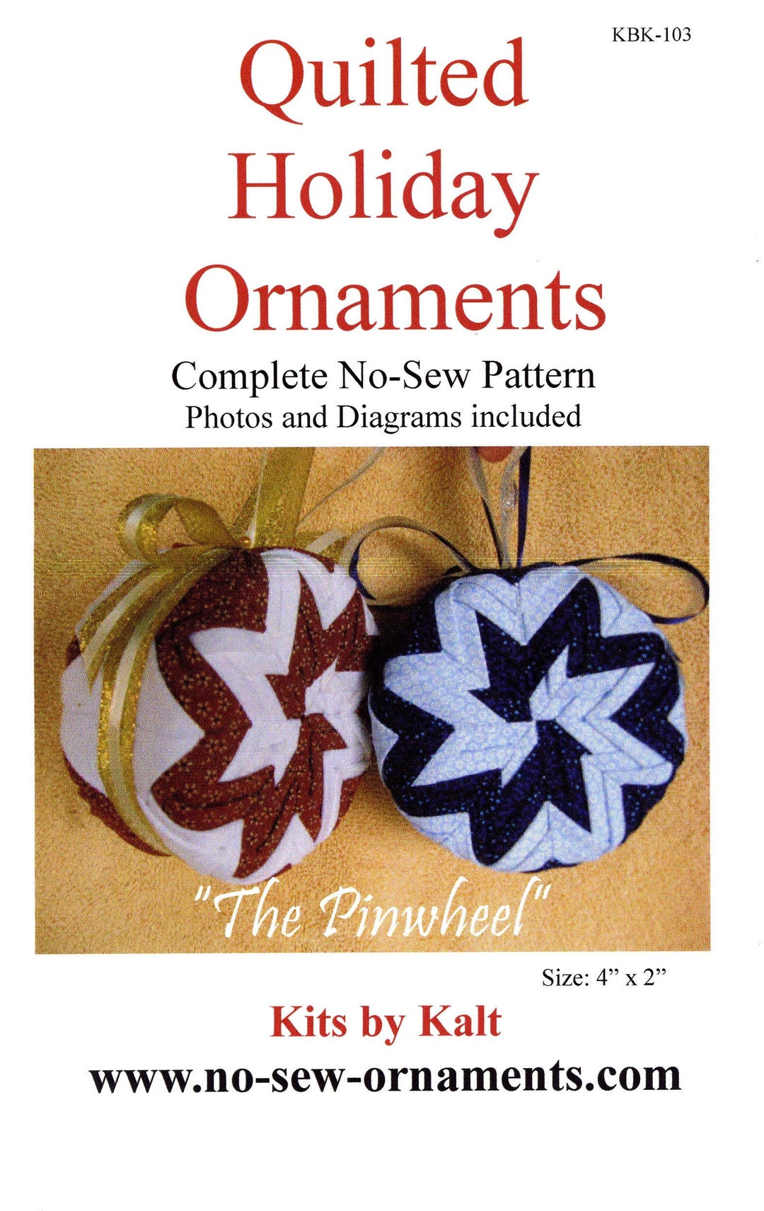 Quilted Holiday Ornaments No Sew Pattern From Kits by Kalt Fabric Craft