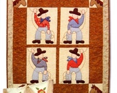 Cleo and Me Ropin Cowboys 402 Quilt and Pillow Pattern Rodeo UNCUT Sewing Pattern 2004