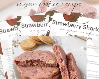 Strawberry Shortcake Cut Out Sugar Cookie Recipe and Guide (instant download)