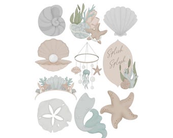 Baby Mermaid Cookie Cutter STL Set (instant download)