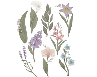 Stemmed Florals Cookie Cutter STL Set 2 (instant download)