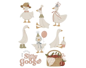 Silly Goose Cookie Cutter STL Set (instant download)