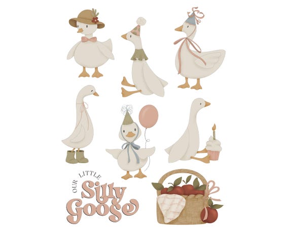 Silly Goose Cookie Cutter STL Set (instant download)