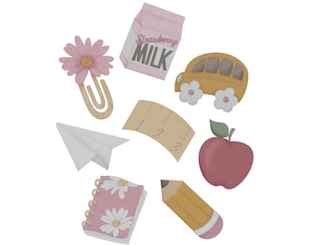 Back to School Minis Cookie Cutter STL Set (instant download)