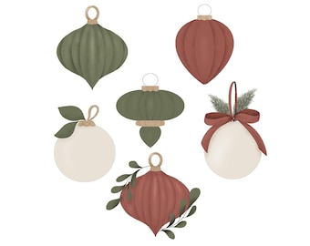 Holiday Ornaments Cookie Cutter STL Set (instant download)