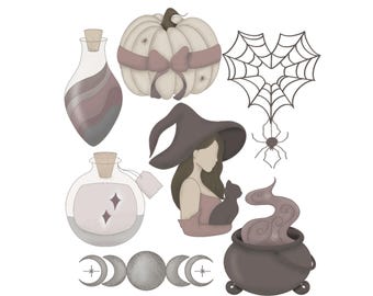 Witch Cookie Cutter STL Set (instant download)