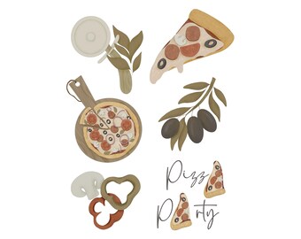 Pizza Party Cookie Cutter STL Set (instant download)