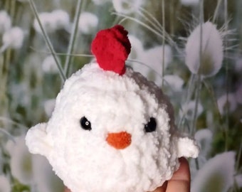 Baby chicken, crochet, handmade, white, farm animal, little chicken