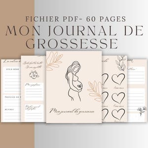 Pregnancy Journal - 60 Page Printable PDF - Pregnancy Tracking - Pregnancy Organization - in French