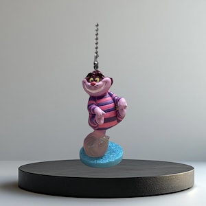 Alice In Wonderland Cheshire Cat 3” PVC Fan Lamp Light Pull Figure Figurine Cute Custom