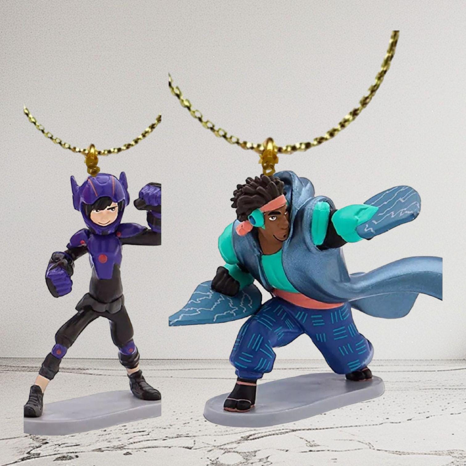 Wasabi & Hiro Hamada PVC Ornament Figurine Figure Charm 3” Dangler