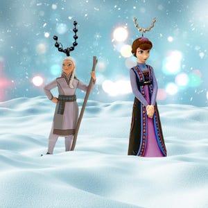 Queen Iduna & Yelena Pvc Keychain Dangler Ornament Figure Frozen