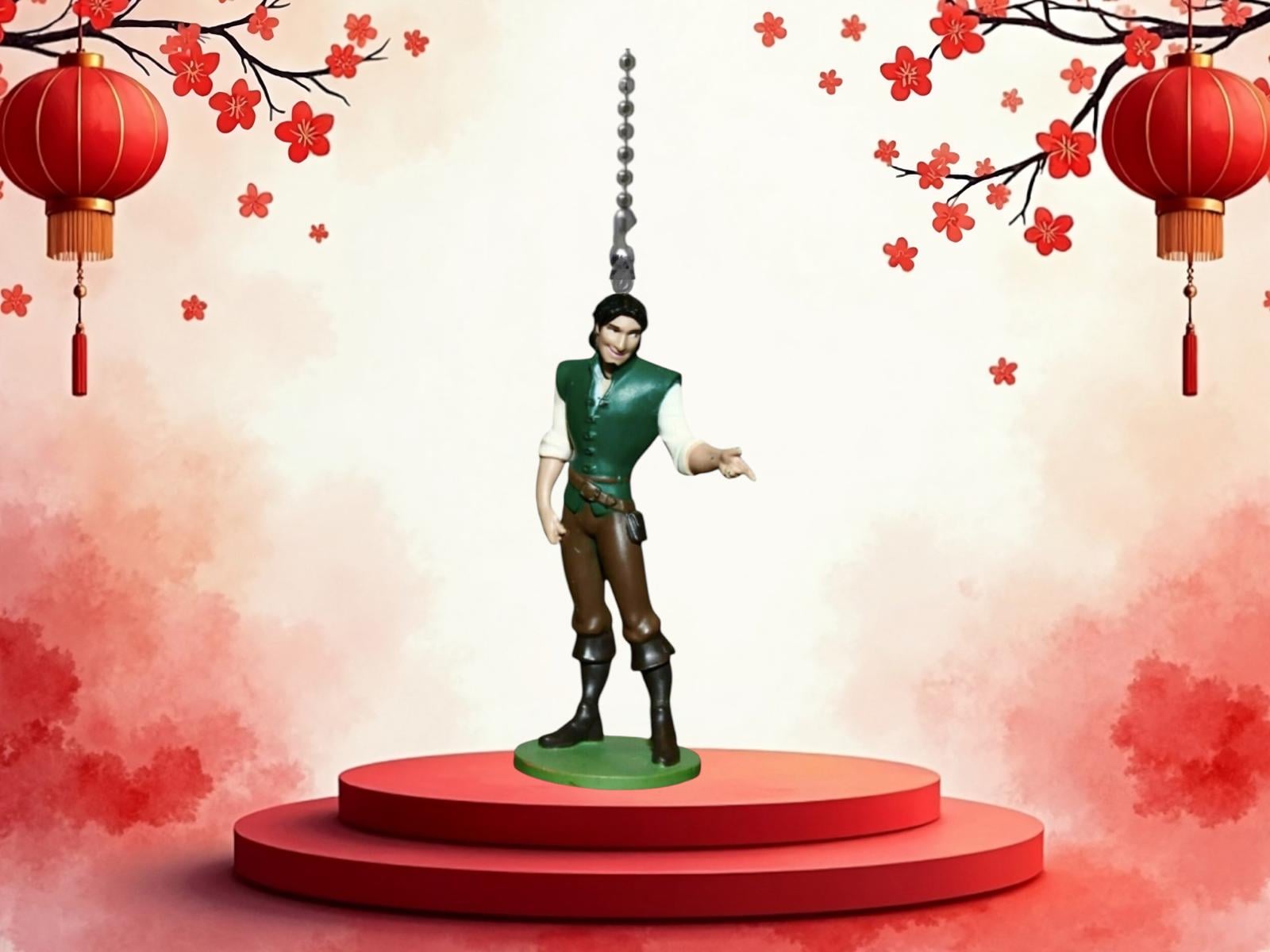 Flynn Rider Key Chain Flynn Rider Fan Lamp Light Pull Chain Figure Figurine Tangled Rapunzel ...