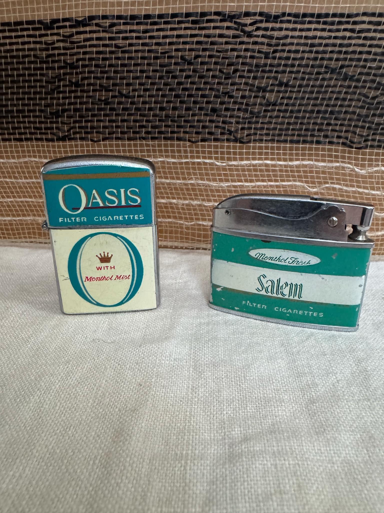 Vintage Oasis Menthol Royalite Lighter & Salem Menthol Crown Lighter Made  in Japan