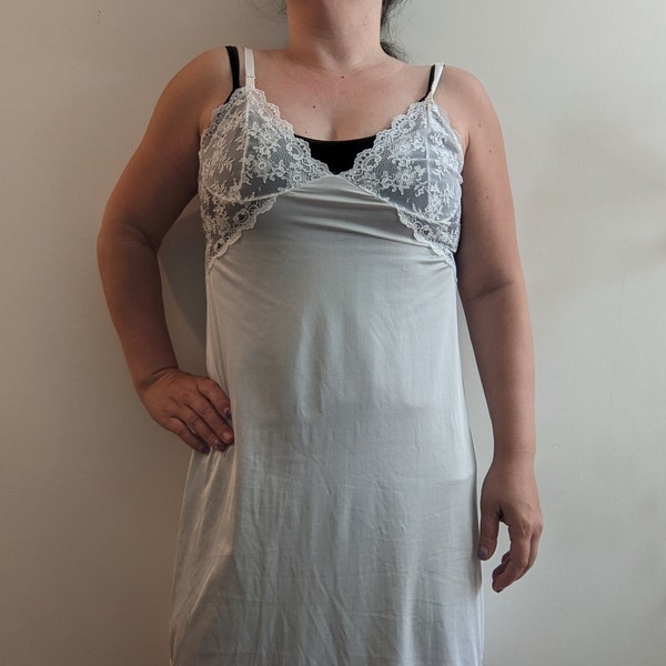 White Slip Dress Lace Etsy