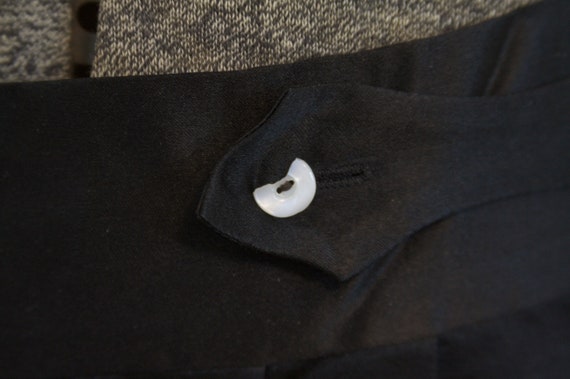 1930s or 1940s black silk satin high waist loungi… - image 10