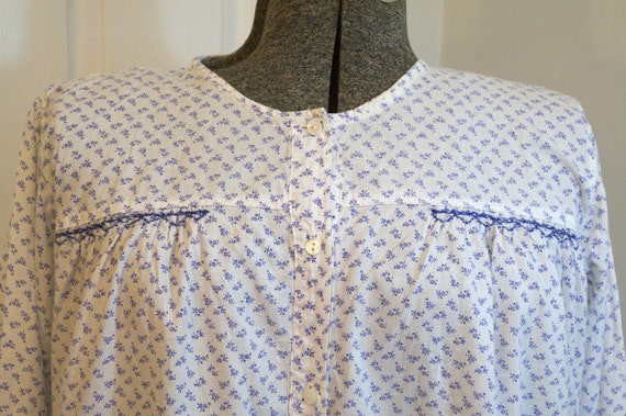 1930s or 1940s handmade long sleeve blue & white … - image 2