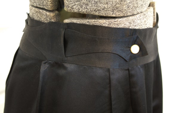 1930s or 1940s black silk satin high waist loungi… - image 5