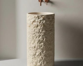 Standwaschbecken aus Naturmarmor mit handgefertigten Stein - Waschtisch Badezimmer | dekorativ | Waschbecken Lavabo