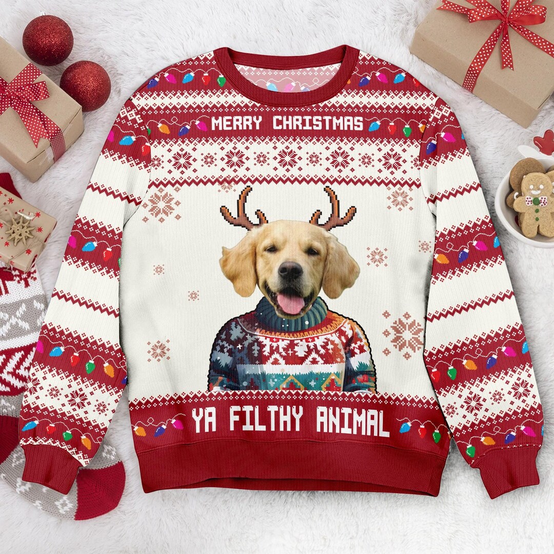 Personalized Viking Xmas Dog Ugly Sweatshirt/Hoodie - Up to 4 Dogs - Best Gift For Dog Lover