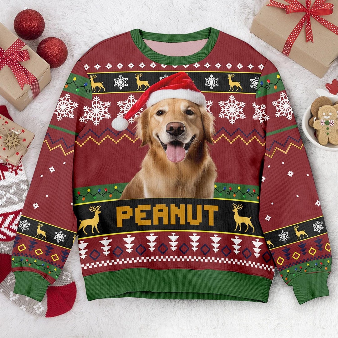 Upload Photo Christmas Ugly Dog Cat Sweatshirt Hoodie