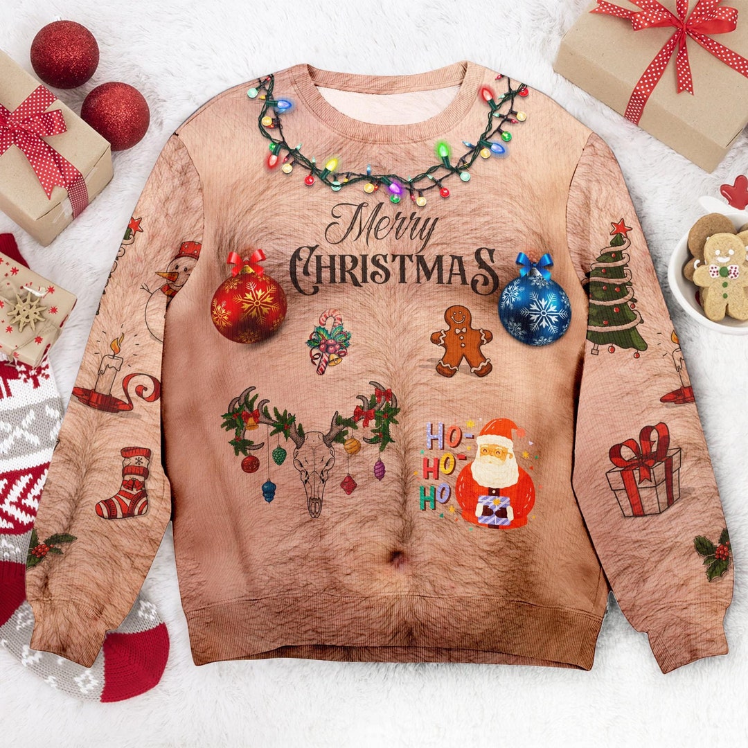 Hairy shop chest ugly sweater