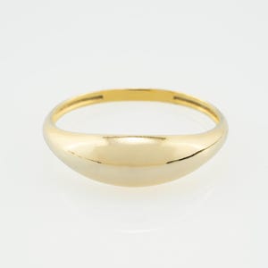 Solid Gold Dome Ring | Solid Gold Signet Ring | Bubble Design Ring | Women&#39;s Minimalist Signet Ring | Small East-West Design Ring |