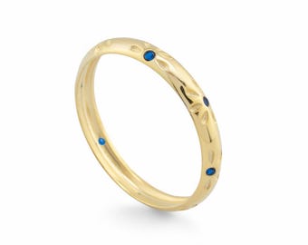 Gold Floral Eternity Band | Dainty Stackable Ring | Minimalist Flower Ring | Daisy Eternity Ring | Birthstone Ring | Dainty Flower Ring