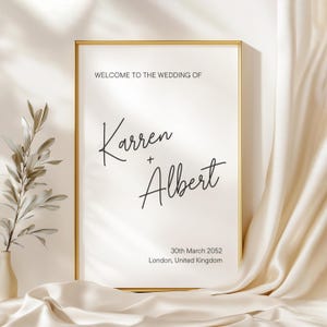 Wedding Welcome Sign Template, Minimalist Printable Design, Editable Ceremony Sign, Modern Entrance Decor, Instant Download DIY Wedding Sign