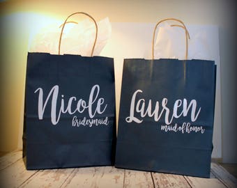 Personalized bridal party gift bag for bridesmaids, groomsmen, bachelorettes, destination weddings, girls weekends